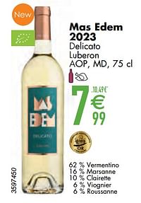 Mas edem 2023 delicato luberon aop md-Witte wijnen