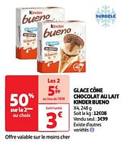 Promoties Glace cone chocolat au lait kinder bueno - Kinder - Geldig van 11/06/2024 tot 17/06/2024 bij Auchan