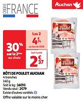 Promoties Roti de poulet auchan - Huismerk - Auchan - Geldig van 11/06/2024 tot 17/06/2024 bij Auchan