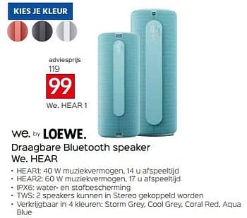 Promoties Loewe draagbare bluetooth speaker we. hear 1 - Loewe - Geldig van 31/05/2024 tot 30/06/2024 bij Selexion