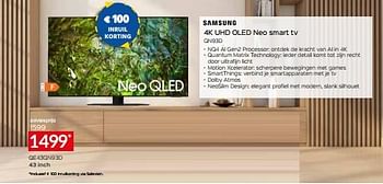 Promoties Samsung 4k uhd oled neo smart tv qe43qn93d - Samsung - Geldig van 31/05/2024 tot 30/06/2024 bij Selexion