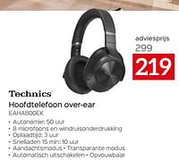 Technics hoofdtelefoon over-ear eaha800ek-Technics