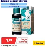 Promoties Kneipp goodbye stress badolie watermunt - Kneipp - Geldig van 10/06/2024 tot 16/06/2024 bij Bol.com