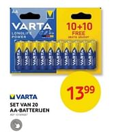 Promoties Set van 20 aa batterijen - Varta - Geldig van 12/06/2024 tot 24/06/2024 bij Brico
