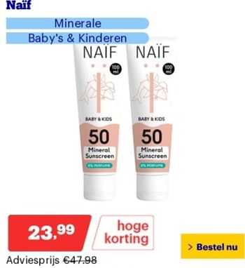 Promoties Naif minerale baby`s + kinderen - Naif - Geldig van 10/06/2024 tot 16/06/2024 bij Bol.com