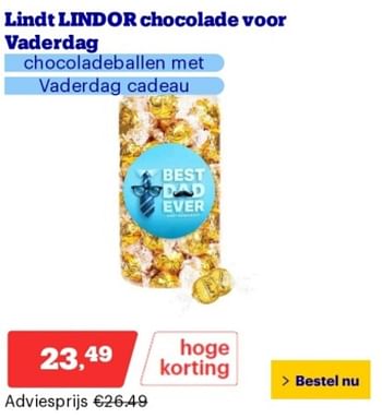 Promoties Lindt lindor chocolade voor vaderdag - Lindt - Geldig van 10/06/2024 tot 16/06/2024 bij Bol.com