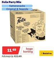 Promoties Felix party mix kattensnacks - Purina - Geldig van 10/06/2024 tot 16/06/2024 bij Bol.com