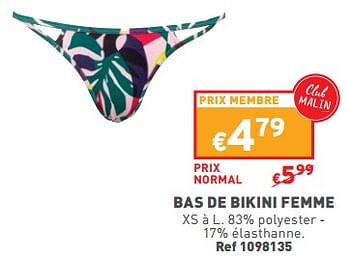 Promotions Bas de bikini femme - Produit maison - Trafic  - Valide de 12/06/2024 à 17/06/2024 chez Trafic