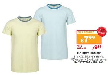 Promotions T-shirt homme - Produit maison - Trafic  - Valide de 12/06/2024 à 17/06/2024 chez Trafic