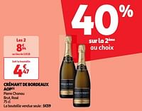 Promoties Crémant de bordeaux aop pierre chanau brut, rosé - Schuimwijnen - Geldig van 11/06/2024 tot 17/06/2024 bij Auchan