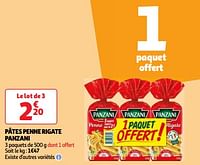 Promoties Pâtes penne rigate panzani - Panzani - Geldig van 11/06/2024 tot 17/06/2024 bij Auchan