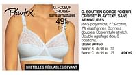 Promotions Soutien-gorge coeur croisé playtex, sans armatures - Playtex - Valide de 01/06/2024 à 16/06/2024 chez Damart