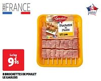 Promoties 8 brochettes de poulet le gaulois - Le Gaulois - Geldig van 11/06/2024 tot 17/06/2024 bij Auchan