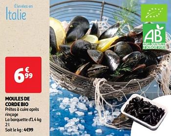 Promoties Moules de corde bio - Huismerk - Auchan - Geldig van 11/06/2024 tot 17/06/2024 bij Auchan