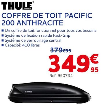 Promotions Coffre de toit pacific 200 anthracite - Thule - Valide de 05/06/2024 à 20/08/2024 chez Auto 5