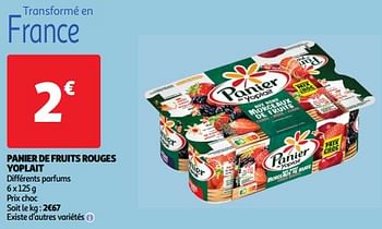 Promoties Panier de fruits rouges yoplait - Yoplait - Geldig van 11/06/2024 tot 17/06/2024 bij Auchan