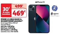 Promoties Apple iphone 13 128go grade a+ reconditionné lagoona - Apple - Geldig van 11/06/2024 tot 17/06/2024 bij Auchan