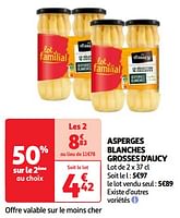Promoties Asperges blanches grosses d`aucy - D'Aucy - Geldig van 11/06/2024 tot 17/06/2024 bij Auchan
