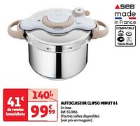 Promoties Autocuiseur clipso minut - SEB - Geldig van 11/06/2024 tot 17/06/2024 bij Auchan