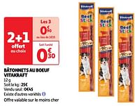 Promoties Bâtonnets au boeuf vitakraft - Vitakraft - Geldig van 11/06/2024 tot 17/06/2024 bij Auchan