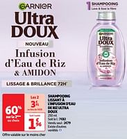 Promoties Shampooing lissant à l`infusion d`eau de riz ultra doux - Garnier - Geldig van 11/06/2024 tot 17/06/2024 bij Auchan