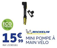 Promotions Mini pompe à main vélo - Michelin - Valide de 05/06/2024 à 20/08/2024 chez Auto 5