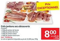 Promotions Colis jambons secs découverte - Produit maison - Intermarche - Valide de 11/06/2024 à 16/06/2024 chez Intermarche
