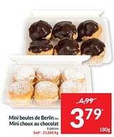 Promotions Mini boules de berlin ou mini choux au chocolat - Produit maison - Intermarche - Valide de 11/06/2024 à 16/06/2024 chez Intermarche