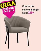 Promotions Chaise de salle à manger luigi - Produit maison - Leen Bakker - Valide de 10/06/2024 à 23/06/2024 chez Leen Bakker