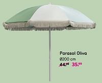 Promotions Parasol oliva - Produit maison - Leen Bakker - Valide de 10/06/2024 à 23/06/2024 chez Leen Bakker