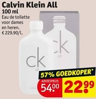 Promoties Calvin klein all edt - Calvin Klein - Geldig van 11/06/2024 tot 23/06/2024 bij Kruidvat