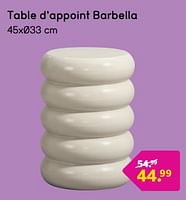 Promotions Table d’appoint barbella - Produit maison - Leen Bakker - Valide de 10/06/2024 à 23/06/2024 chez Leen Bakker