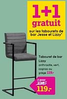Promotions Tabouret de bar lizzy - Produit maison - Leen Bakker - Valide de 10/06/2024 à 23/06/2024 chez Leen Bakker