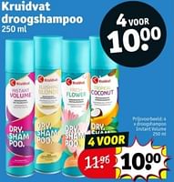 Promoties Droogshampoo instant volume - Huismerk - Kruidvat - Geldig van 11/06/2024 tot 23/06/2024 bij Kruidvat