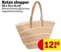 Promoties Rotan shopper - Huismerk - Kruidvat - Geldig van 11/06/2024 tot 23/06/2024 bij Kruidvat
