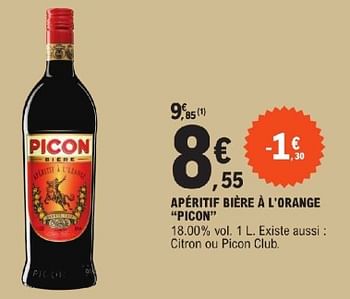 Promotions Apéritif bière à l`orange picon - Picon - Valide de 11/06/2024 à 22/06/2024 chez E.Leclerc