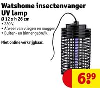 Promoties Watshome insectenvanger uv lamp - Watshome - Geldig van 11/06/2024 tot 23/06/2024 bij Kruidvat