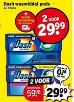 Promoties Dash wasmiddel pods - Dash - Geldig van 11/06/2024 tot 23/06/2024 bij Kruidvat