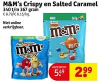 Promoties M+m’s crispy en salted caramel - M&M 's - Geldig van 11/06/2024 tot 23/06/2024 bij Kruidvat