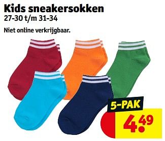 Promoties Kids sneakersokken - Huismerk - Kruidvat - Geldig van 11/06/2024 tot 23/06/2024 bij Kruidvat