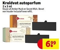 Promoties Kruidvat autoparfum - Huismerk - Kruidvat - Geldig van 11/06/2024 tot 23/06/2024 bij Kruidvat