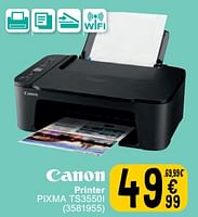 Promoties Canon printer pixma ts3550i - Canon - Geldig van 11/06/2024 tot 24/06/2024 bij Cora