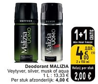 Promoties Deodorant malizia - Malizia - Geldig van 11/06/2024 tot 07/08/2024 bij Cora