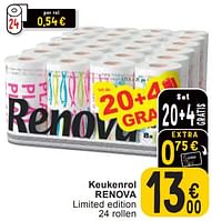 Promoties Keukenrol renova - Renova - Geldig van 11/06/2024 tot 07/08/2024 bij Cora