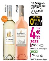 Promotions St sagnol méditerranée igp - Vins blancs - Valide de 11/06/2024 à 07/08/2024 chez Cora