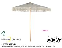 Promoties Ibsted parasol - Huismerk - Jysk - Geldig van 03/06/2024 tot 23/06/2024 bij Jysk