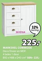 Promoties Markskel commode 4 lades 1 deur - Huismerk - Jysk - Geldig van 03/06/2024 tot 23/06/2024 bij Jysk