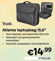Promoties Atlanta laptopbag 15,6” - Trust - Geldig van 01/06/2024 tot 30/06/2024 bij Compudeals