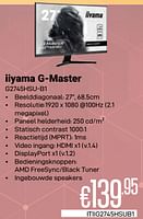 Promoties Iiyama g-master g2745hsu-b1 - Iiyama - Geldig van 01/06/2024 tot 30/06/2024 bij Compudeals