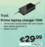Promoties Primo laptop charger 70w - Trust - Geldig van 01/06/2024 tot 30/06/2024 bij Compudeals